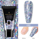 BORN PRETTY 30/20ml Glitter Acrylgel Fingerverlängerung Silber Rosa Verlängerungsgel Soak Off Nail Art Gel Lack