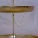 14 Karat Echtgold Mode Design Signal Fluktuation Form Halskette Micro Inlay Zirkon Frauen Choker Koyle Schmuck Anhänger Gfit