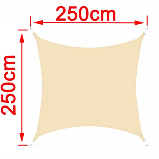 Beige 300D Waterproof Polyester Shade Sail, Triangle, Rectangle, Square Awning for Outdoor Garden, Beach, Terrace, Pool Awning