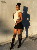 Sisterlinda gestricktes Kammgarn Y2K Tanktop Damenmode unregelmäßige Form ausgeschnitten wilde schlanke Activewear Weste ärmellose Lady Outfits