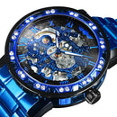Winner Transparent Diamond Mechanical Watch Skeleton Armbanduhr für Herren Top-Marke Luxusuhren Unisex-Größe Uhr reloj hombre