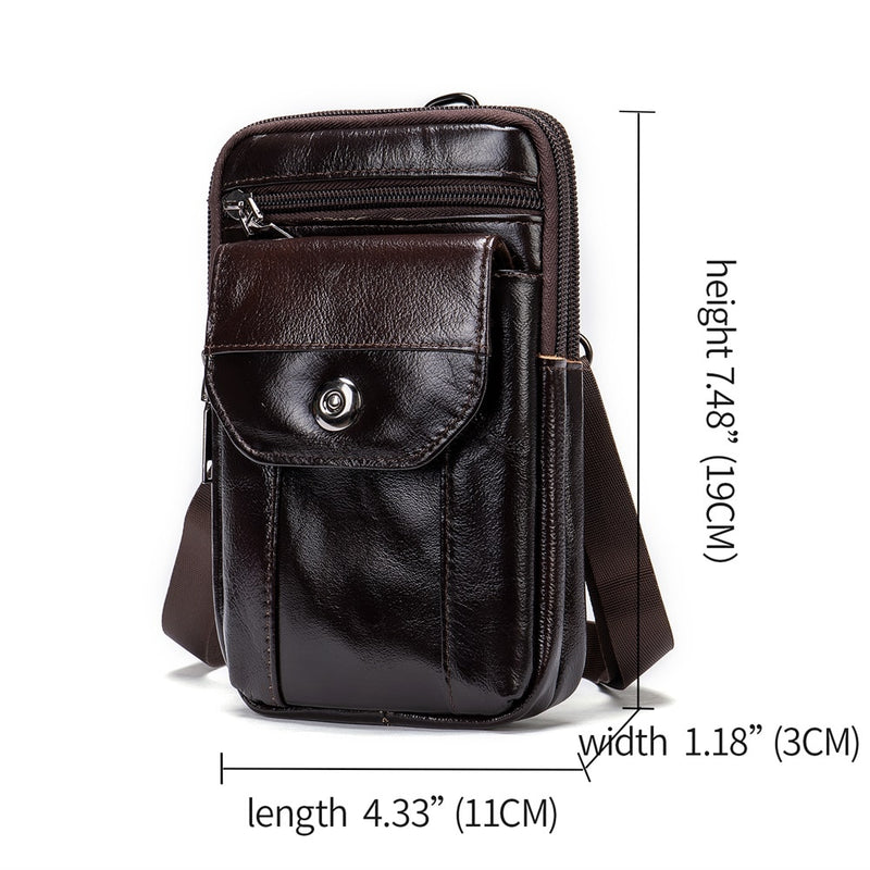 WESTAL Small Men&#39;s Bag Genuine Leather Flap Phone Belt Pouch Men&#39;s Shoulder Bags Men Leather Crossbody Bags Over The Shoulder