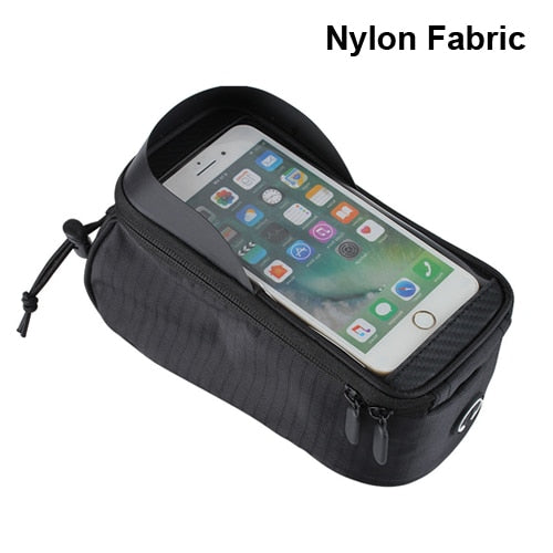 Bolsa de teléfono para bicicleta WILD MAN Waterproo, bolsa de marco de tubo superior, bolsa de haz frontal para ciclismo, soporte de teléfono para bolsa de bicicleta con pantalla táctil de 6,5 pulgadas