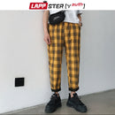 LAPPSTER-Jugend Streetwear Schwarz Karierte Hose Herren Jogger 2022 Herren Gerade Haremshose Herren Koreanische Hip Hop Hose Plus Size