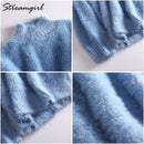 Dicker Winterpullover Damen Warmer Weißer Rollkragenpullover Flauschiger Damenpullover Winter Pull Pullover Für Damen Strickpullover Damen 2021