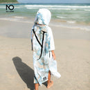 Nu-June Mikrofaser-Neoprenanzug, schnell trocknend, Umkleide-Poncho, Handtuch mit Kapuze zum Schwimmen, Strandtuch, leichter Strand-Surf-Poncho