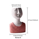 Art Portrait Flower Pot Vase Sculpture Resin Human Face Family Flower Pot Handmade Garden Storage Flower Arrangement Home Decors