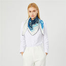 90 cm Leopard Twill Hijab Seidenschal Handgefertigtes gekräuseltes Design Luxusmarke Quadratischer Schal Frauen Bandana Foulard Kopftücher Schal