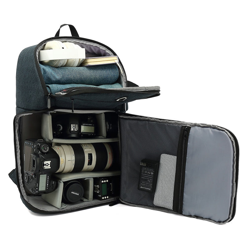 Bolsa multifuncional para cámara, mochila para fotos, impermeable, de gran capacidad, portátil, de viaje, para cámara DSLR, bolsa para cámaras digitales