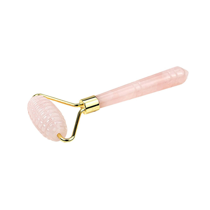 Rose Quartz Roller with Gua Sha Set for Face 100% Natural Authentic Facial Crystal Massager Skin Eyes Neck Tones Firms Depuffs