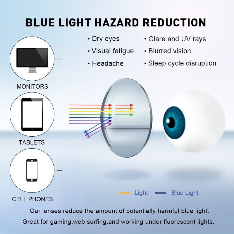 MERRYS DESIGN Hombres Anti Blue Ray Light Blocking Gafas UV400 Gafas para computadora Gafas de aleación de titanio S2170FLG
