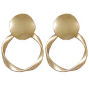 Pendientes de mujer temperamento geométrico Irregular de restauración de formas antiguas pendientes redondos pendientes de Metal al por mayor 002