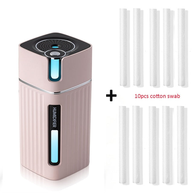 300ML Portable USB Air Humidifier Water Diffuser with Light for Home Car Ultrasonic Cool Humidificador Mini Mist Maker Fogger