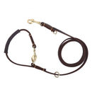 Multifunktionale Zwei-Hundeleine, weicher Echtledergriff, Doppelleinen, P-Kette, Halsband, lang, kurz, für Hundetrainingsleine