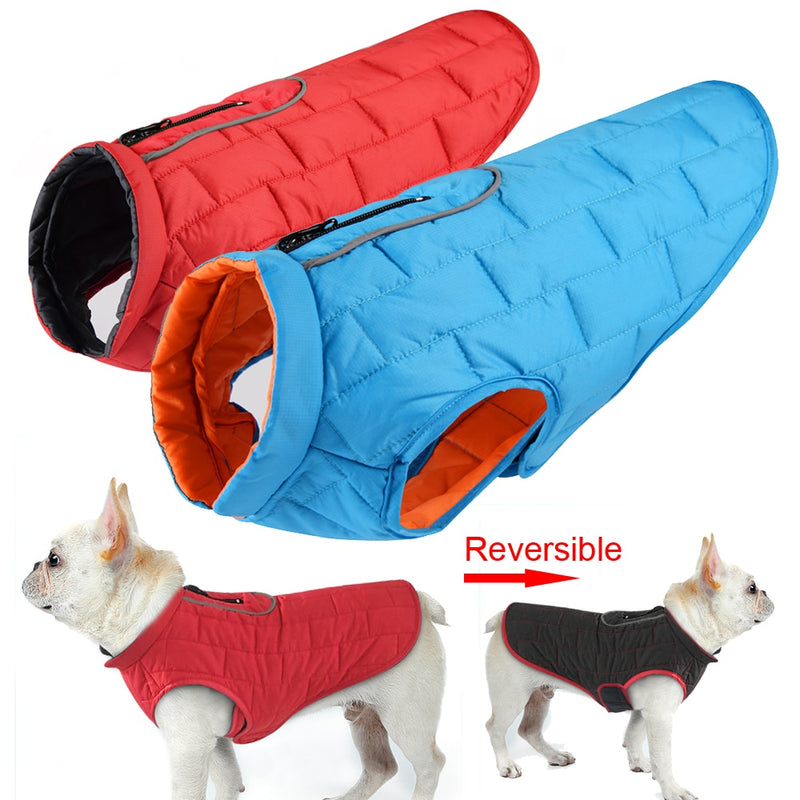 2018 Dog Clothes Waterproof Winter Dog Coat Jacket Reversible Clothing For Small Medium Large Dogs French Bulldog Chihuahua Pug