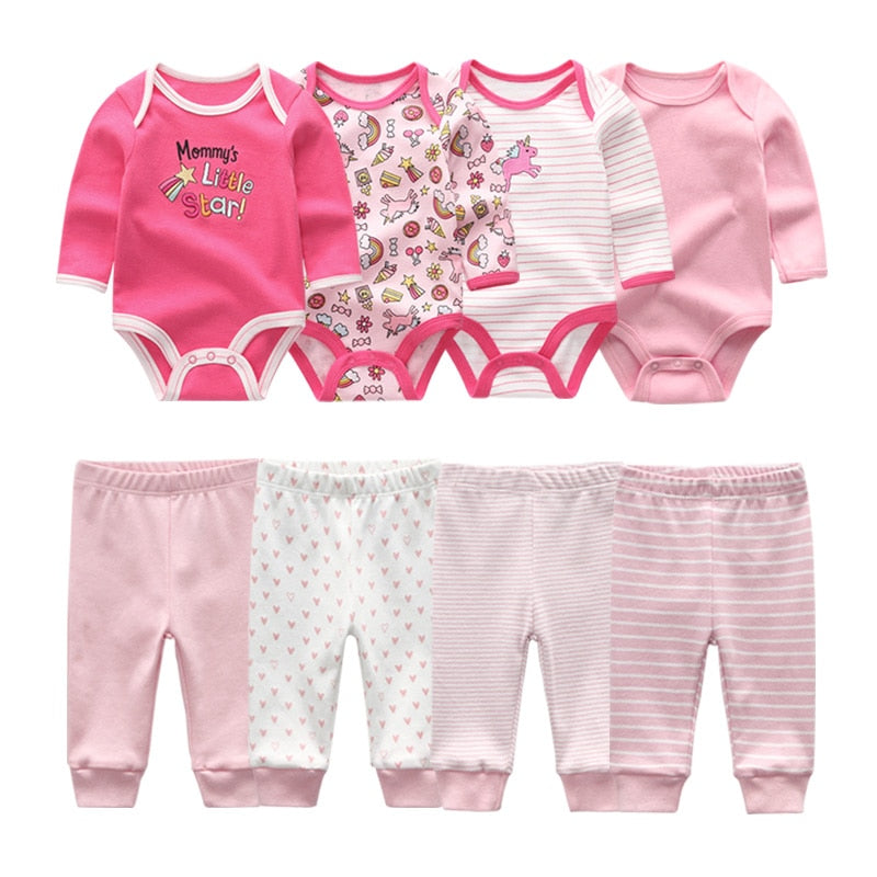 2022 Cotton Baby Girl Clothes Bodysuits+Pants Baby Sets Newborn Clothing Sets Autumn Winter Baby Boy Clothes Roupa de bebe