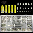 21 Grids Crystals Diamonds Nail Strasssteine ​​Set 3100pcs FlatBack Strasssteine ​​Kit funkelnde Nail Art mit 1 Stift für Dekorationen