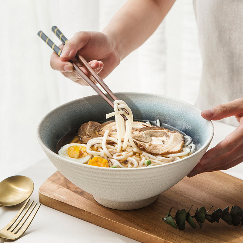 FANCITY Keramikschale im japanischen Stil, Ramen-Schüssel, Haushalt, große Schüssel, große Schüssel, Retro-Hutschalen und Geschirr, kommerzielle Suppenschüssel