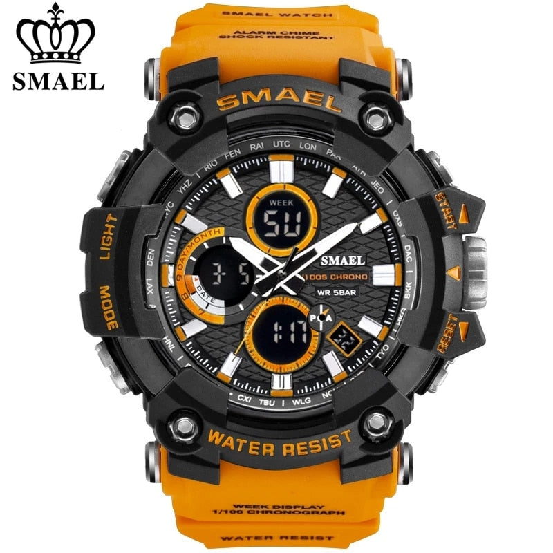 SMAEL 1802 Sport Herrenuhren Top-Marke Luxus Military Quarzuhr Herren Wasserdicht Shock Male Digitaluhr Relogio Masculino