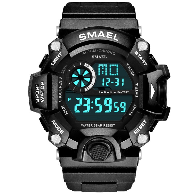 Men Watch 50m Waterproof SMAEL Luxury Watch Men LED Luminous Watches Camouflage Watch Band 1385C Digital Wristwatches Military