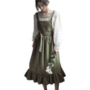 Delantales de cocina de lino y algodón Retro para mujer