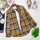 Plaid Shirts Women Top And Blouses Long Sleeve Oversized Cotton Ladies Casual Blusas One Pocket Loose Female Checked Shirt 2022