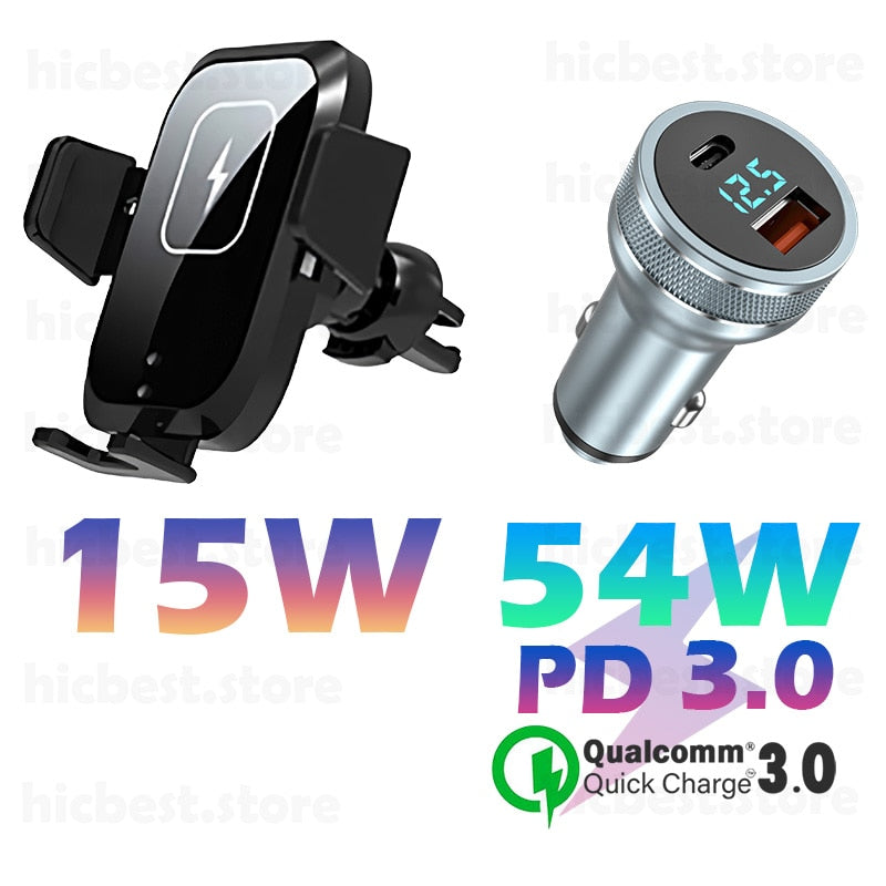 15W Wireless Car Charger Handyhalter für iPhone Wireless Charging Auto Induktionsladegerät Halterung für iPhone 12 SE 11 8 Samsung S20