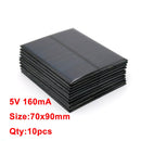 10pcs x 5VDC Solar Panel Power bank 150 160 200 250 500 840 mA Solar Panel 5V Mini Solar Battery cell phone charger portable
