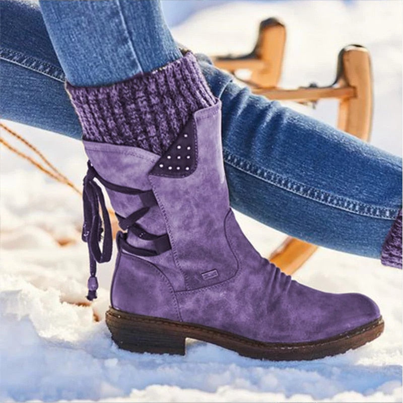 2020 Ladies Warm Shoes Suede Leather Snow Boots Woman Winter Boots 2019 Winter Women&