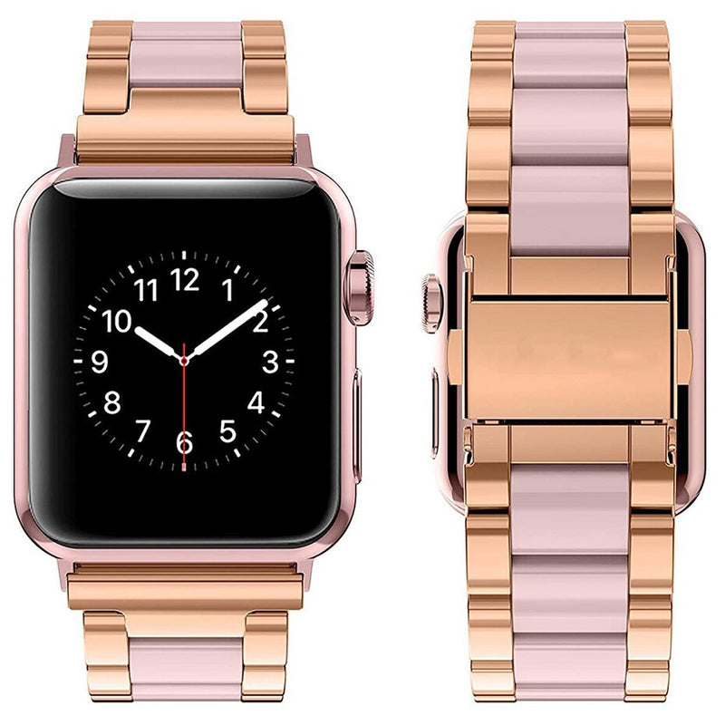 Resin Stainless Steel Strap Watchband for apple watch 5 band 44mm iwatch 42mm Series 5 4 3 2 Wrist Accessories loop 40m bracelet