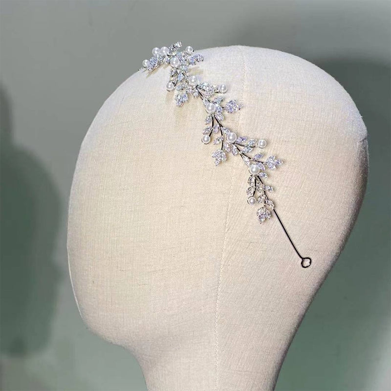 Tocado de boda de cristal clásico, diadema de circonia, accesorios nupciales para el cabello, tocado, corona nupcial, accesorios para cena y fiesta