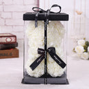 25*16 Cm Diy Teddy Rose Bear with Box Artificial PE Flower Valentine&