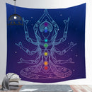 Estatua de Buda indio meditación 7 Chakra tapiz colgante de pared Mandala tapices tela de pared alfombra de Yoga psicodélica decoración Bohemia