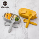 Let's Make 1Set Baby Feeding Anti-slip Pads Two-sided Suction Cup Children Silicone Baby Feeding Bowl Dish Mats Coaster for Kids