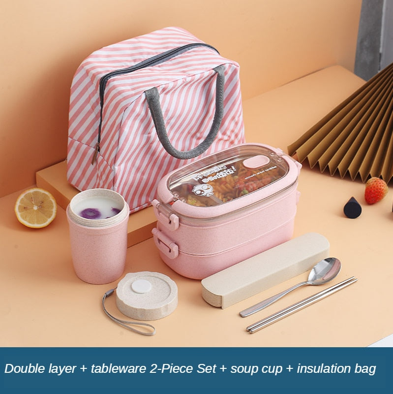 Stainless Steel Insulated Lunch Box Student School Multi-Layer Lunch Box Tableware Bento Food Container Storage Breakfast Boxes