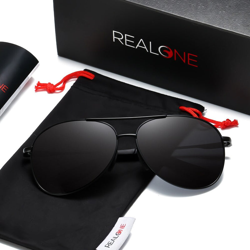 REALONE Unisex Classic Pilot Metal Sunglasses for Men Driving Sun Glasses Shades with HD Polarized Mirror UV400 Sunnglases 1097
