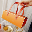 StoBag 5pcs Bronzing Portable Paper Box Leather Portable Rope Chocolate Candy Packaging Birthday Party New Year Gift Decoration