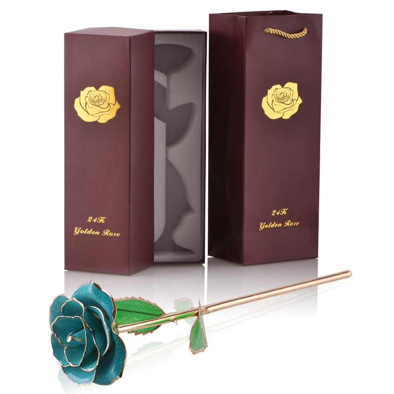 Gifts for Women 24k Gold Dipped Rose with Stand Eternal Flowers Forever Love In Box Girlfriend Wedding Christmas Gifts for Her