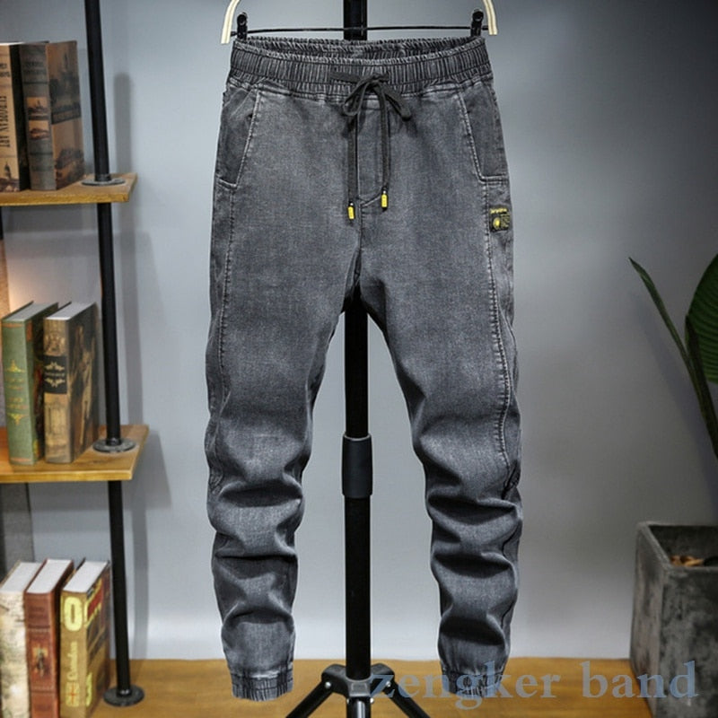 Spring Elastic Waist Jeans Men&