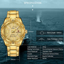 NAVIFORCE Luxusmarke Herren Sportuhr Gold Vollstahl Quarzuhren Herren Datum Wasserdicht Military Clock Man relogio masculino