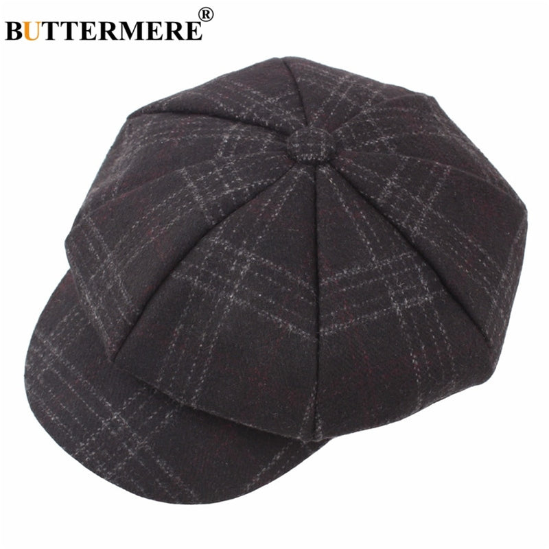 BUTTERMERE mujeres lana Tweed gorras Newsboy mujer hombre Vintage ejército verde Plaid gorras planas primavera pintores Cabbie Duckbill sombrero 2022