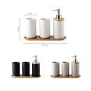 Ceramic Bamboo Toothbrush Holder Cup Bathroom Accessories Set Tumblers Bathroom Emulsion Container Dishwashing Liquid Container