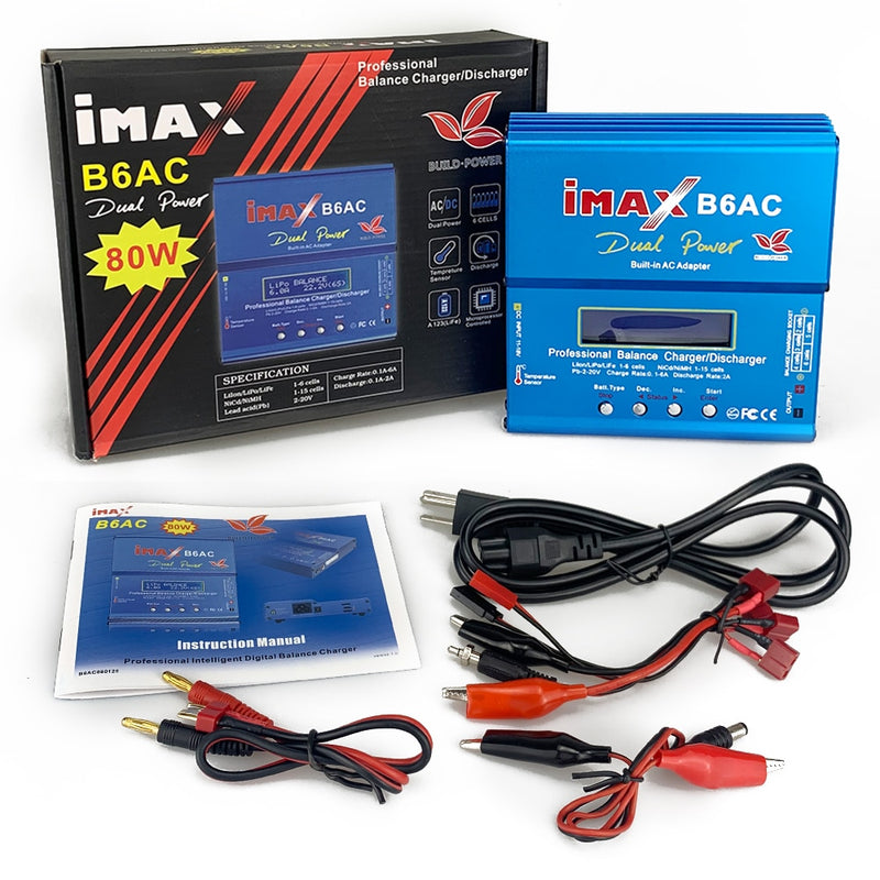 LiPo Battery Balance Charger IMAX B6 Charger LiPo Digital Balance Charger 12v 6A Power Adapter Charging Cables IMAX B6 Original