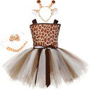 1Set Giraffe Mädchen Tutu Kleid Outfit Zoo Tier Kinder Halloween Kostüm Kleinkind Baby Mädchen Fancy Performance Geburtstagsfeier Kleid