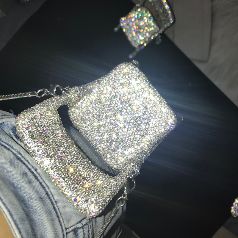 Bling Mini Chair Super süßer handgefertigter Strass Messenger Klappstuhl für persönliche Dekoration Schreibtischdekoration Wohnaccessoires