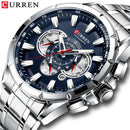 CURREN Fashion Causal Sports Herrenuhren Edelstahlband Chronograph mit leuchtenden Zeigern Armbanduhr Quarzuhr 8363