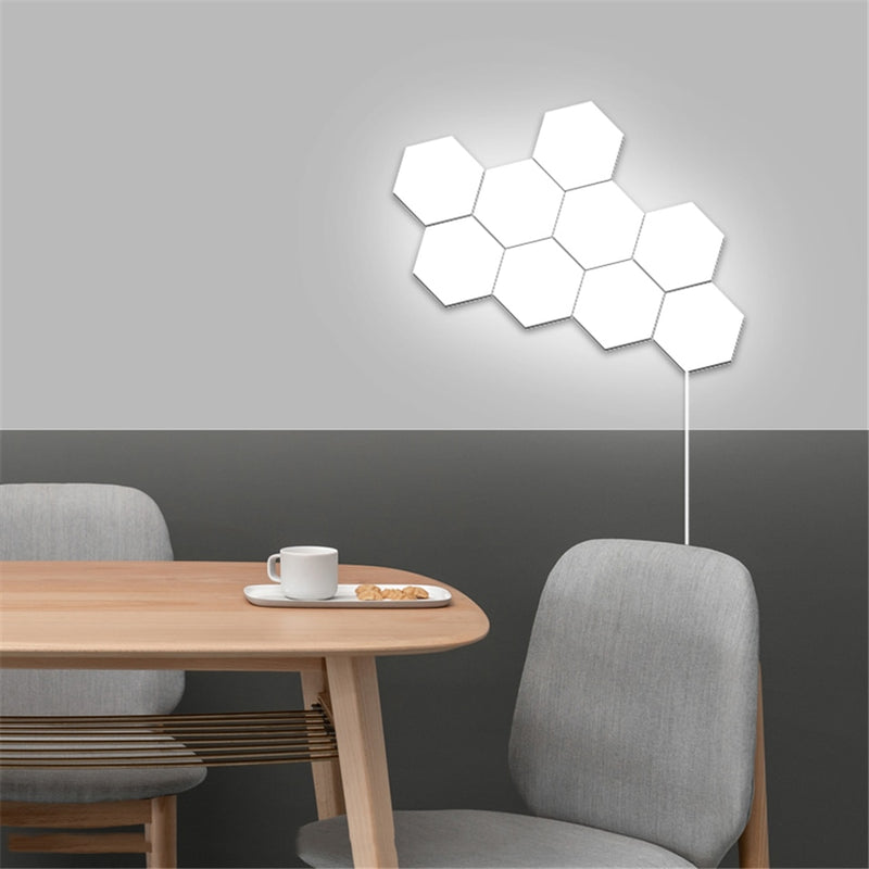 Lámpara de pared LED moderna para Loft, montaje Modular de panal, luces de pared táctiles, lámpara cuántica, iluminación de decoración Interior DIY magnética