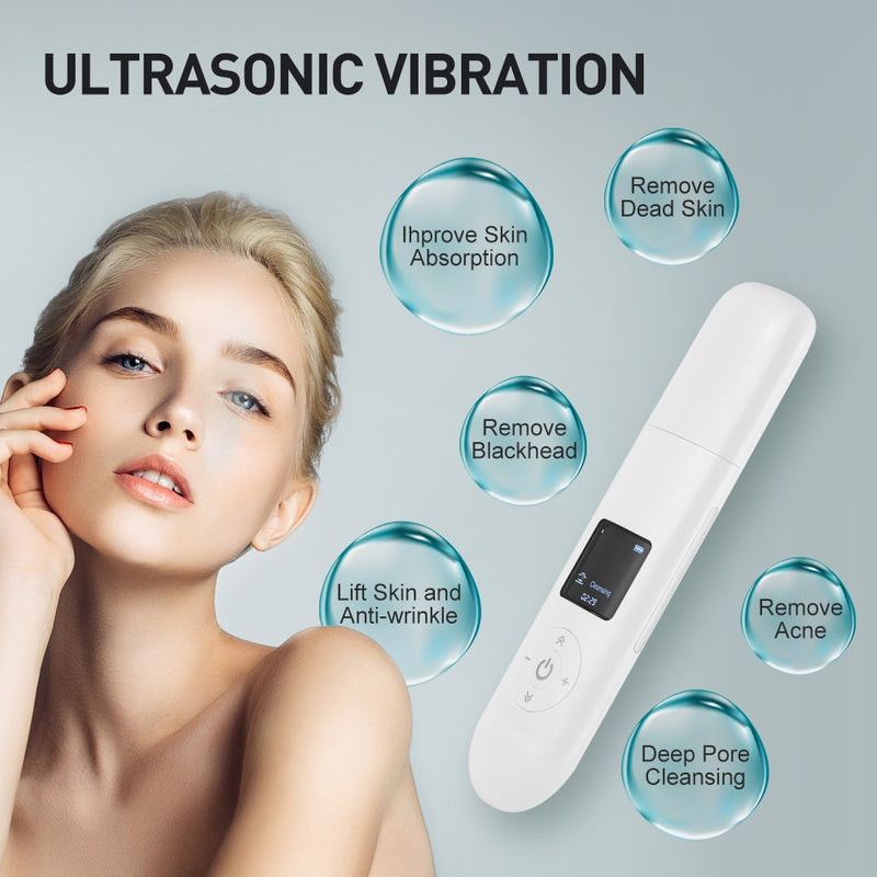 Ultrasonic Skin Scrubber Ultrasonic Facial Cleaner Blackhead Remover Ultrasonic Peeling Shovel Cleaner Facial Massager Skin Care