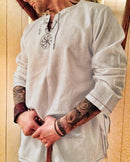 Halloween Knight Cosplay Medieval Renaissance Costume Robe Viking Men Long Sleeve Tops Costume Medieval Clothing Plus XXXXXl