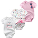 3 PCS/LOT Newborn Baby Clothing 2021 New Fashion Baby Boys Girls Clothes 100% Cotton Baby Bodysuit Short Sleeve Infant Jumpsuit